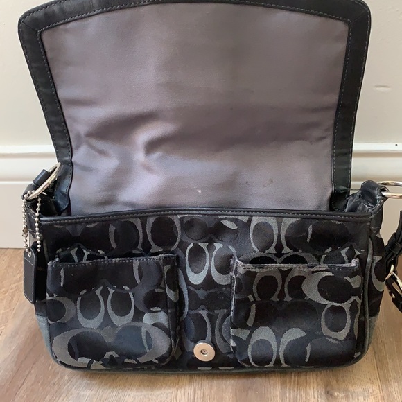 Coach Black Signature Optic C Satchel Bag - Picture 10 of 13
